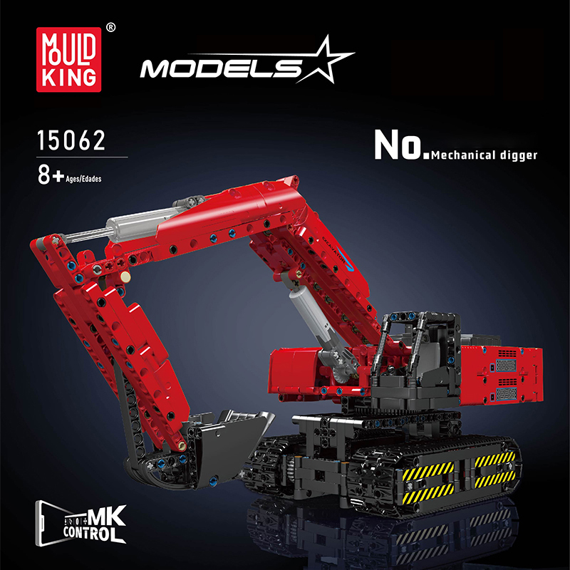 【With Motor】Mouldking 15062  Technic Mechanical Digger Building Blocks （±）pcs+Bricks Model From China
