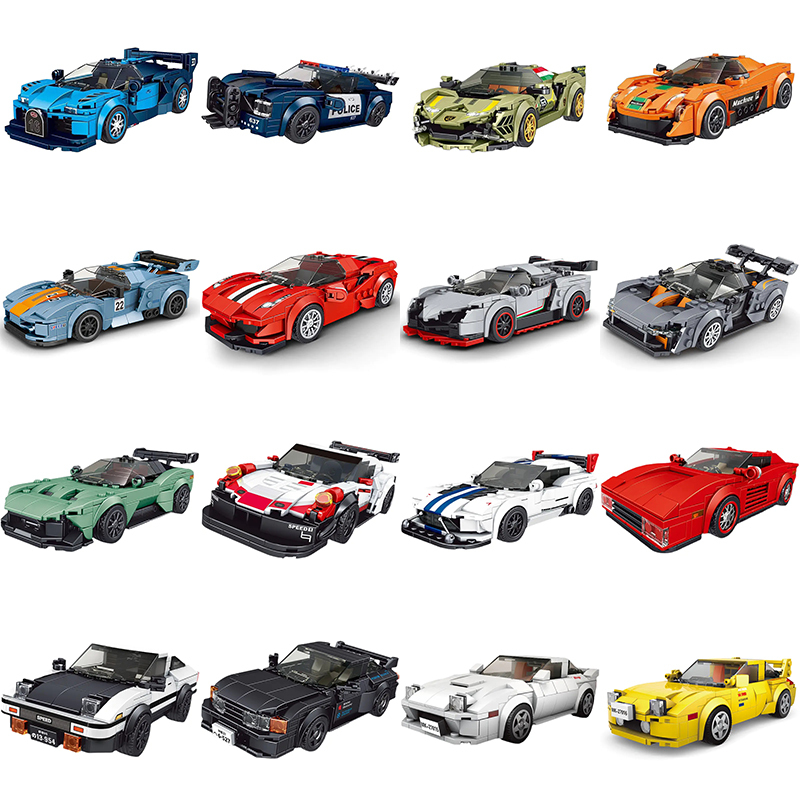 【With Display Box】Mould King Model Car Super Racers Speed Champions Building Blocks Bricks Model From China