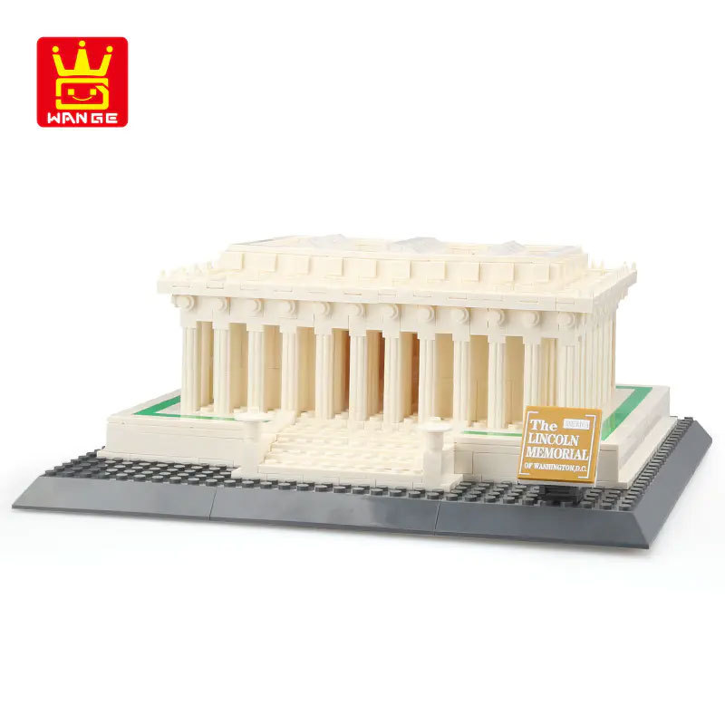 WANGE 4216 Creator Expert Architecture Lincoln Memorial-Washington D.C America Modular Building Blocks 979pcs Bricks Toys From China