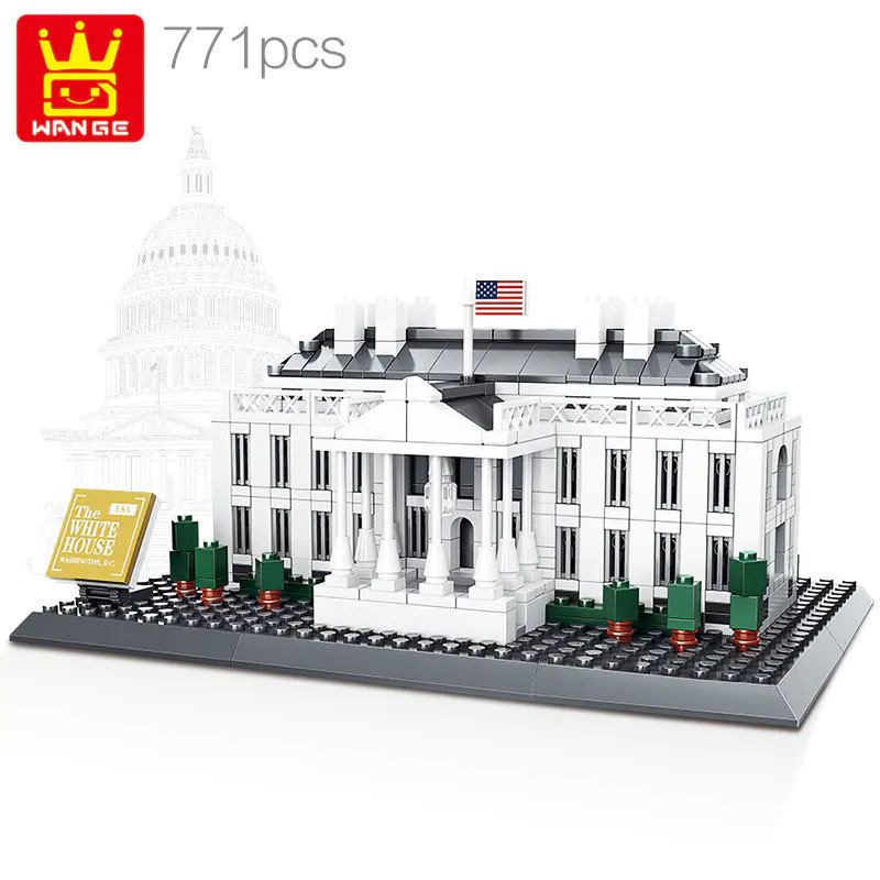 WANGE 4214 Creator Expert The White House of Washington Building Blocks 778pcs Bricks Toys From China