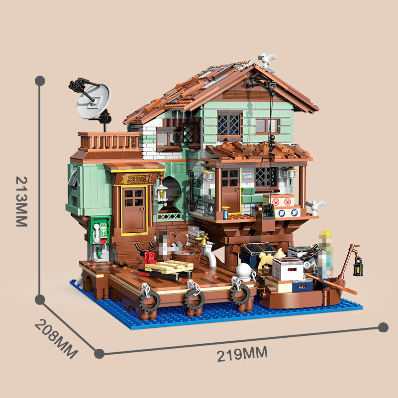 【MIni Micro Bricks】ZHEGAO 00421 Fishman's Wharf Creator Expert Building Blocks 2046±pcs Bricks Model From China