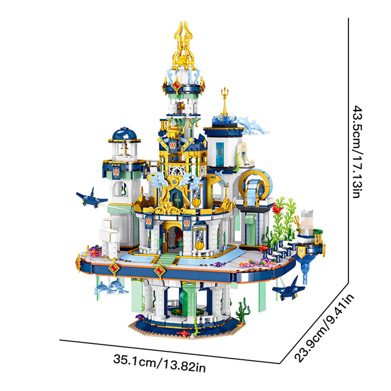 【MIni Micro Bricks】ZHEGAO 00421 Poseidon's Palace Creator Expert Building Blocks 4133±pcs Bricks Model From China