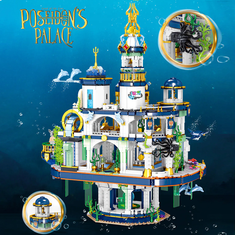 【MIni Micro Bricks】ZHEGAO 00421 Poseidon's Palace Creator Expert Building Blocks 4133±pcs Bricks Model From China