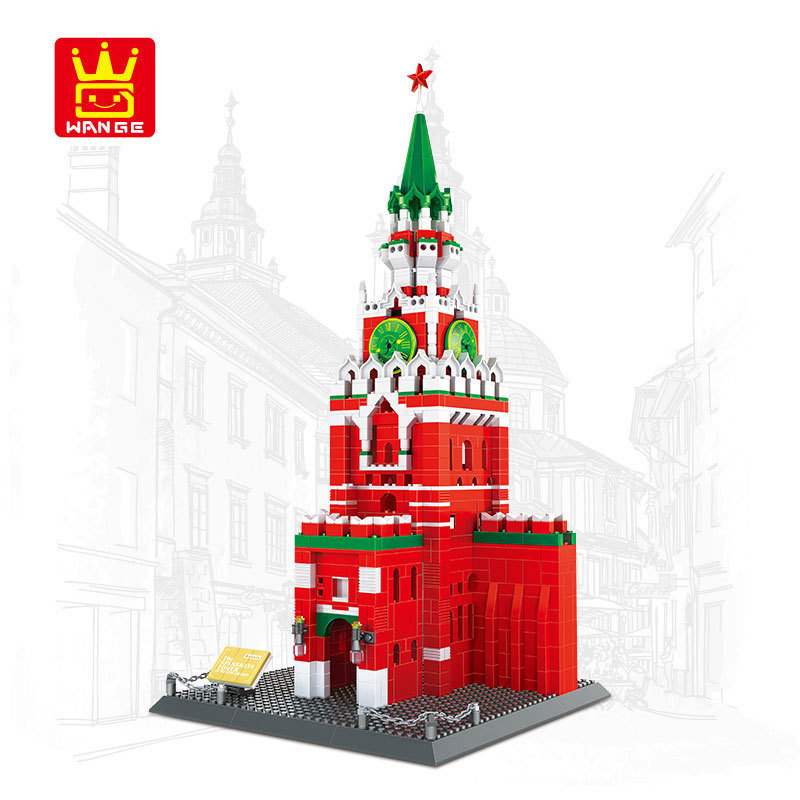 Wange 5219 Creator Expert Architecture The Spasskaya Tower of Moscow Kremlin Modular Building Blocks 1048pcs Bricks Toys From China