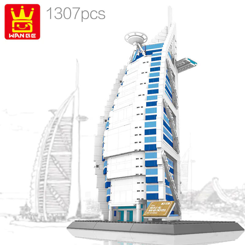 Wange 5220 Creator Expert Architecture Burjal Arab Hotel-Dubai The United Arab Emirates Modular Building Blocks 1307pcs Bricks Toys From China