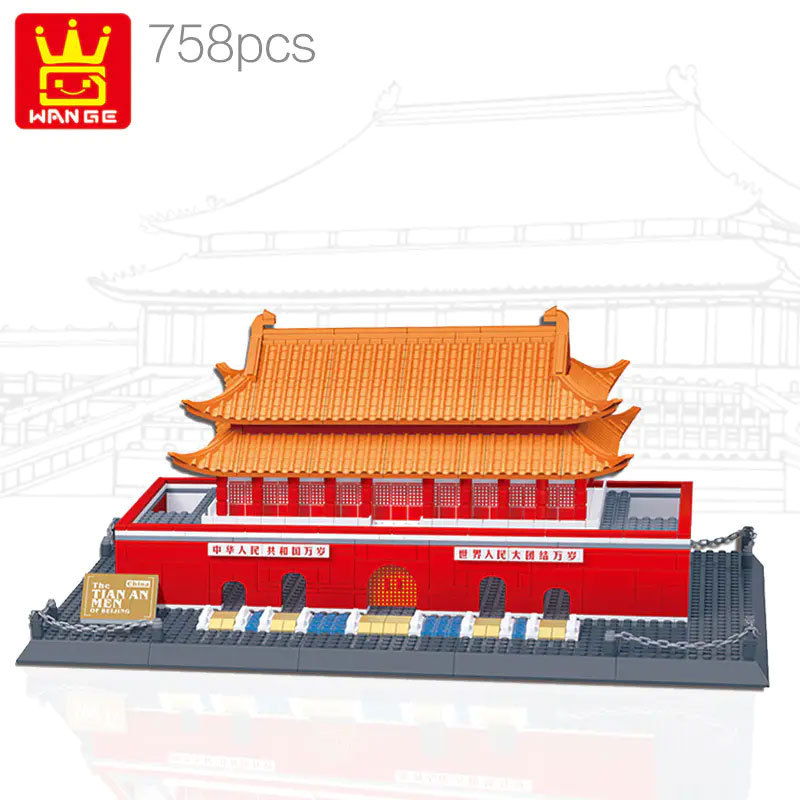 Wange 5218 Creator Expert Architecture Tian'anmen Tower-Beijing China Modular Building Blocks 758pcs Bricks Toys From China