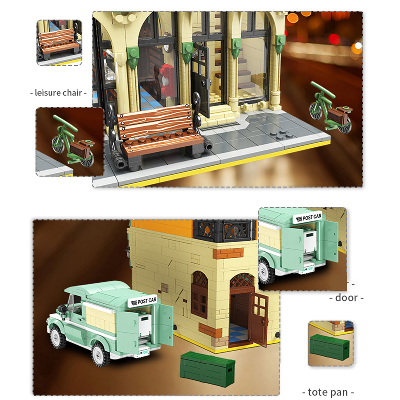 JIESTAR 89111 Corner Post Office Modular Buildings Building Blocks 4226±pcs Bricks Toys Model Form China