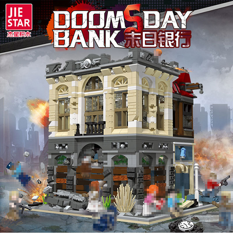 JIESTAR 89102 Creator Street View Architecture MOC Brick Bank Apocalypse Version Building Blocks 2835pcs Bricks Toys For Kids Gifts From China