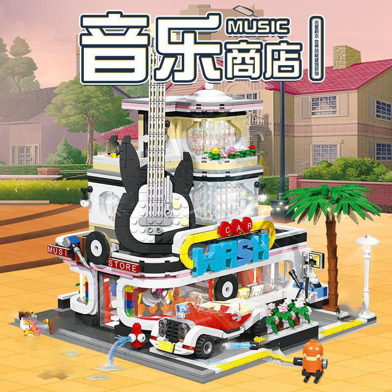 JIESTAR 89105 Creator Expert Series The Car Wash Shop Building Blocks 2548±pcs Bricks Toys Model From China