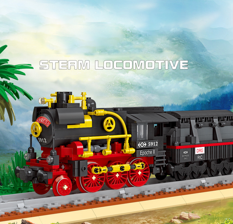 JIESTAR 59008 Steam Locomotive Creator Expert Building Blocks 676±pcs Bricks Toys Model From China