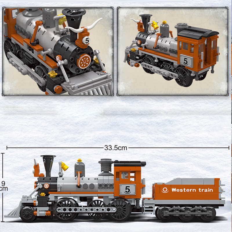 JIESTAR 59009 West Train Creator Expert Building Blocks 853± pcs Bricks Toys Model From China