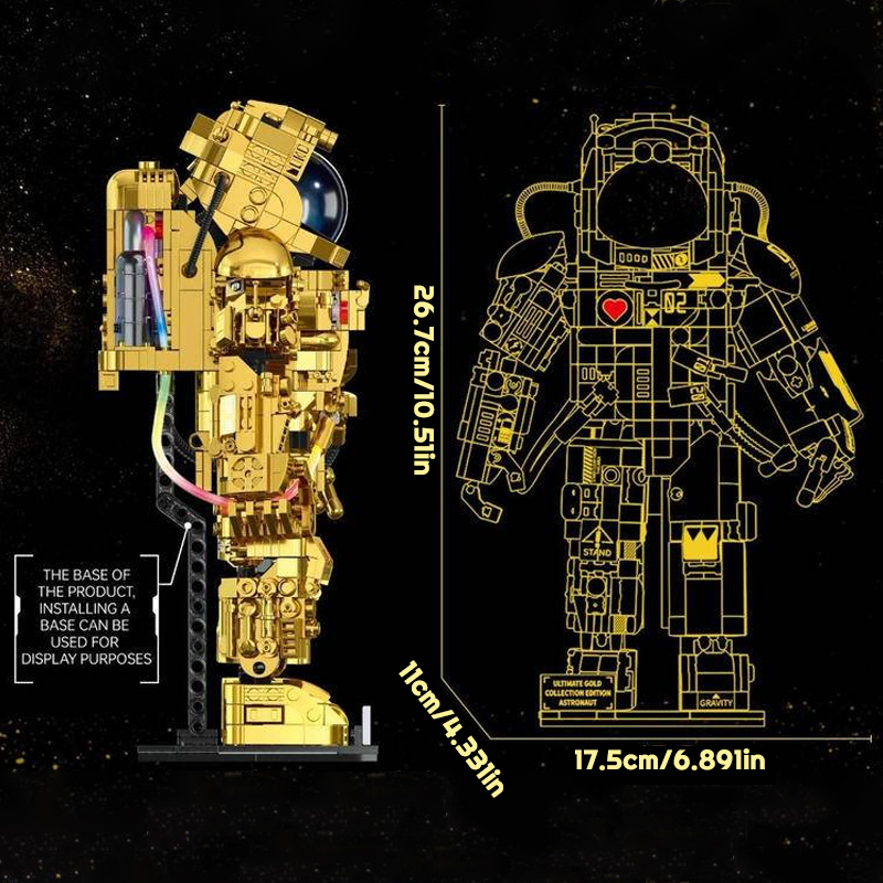 ZHEGAO GZ6256 Golden Space Astronaut Building Blocks 990±pcs Bricks Toys Model From China