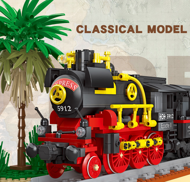 JIESTAR 59008 Steam Locomotive Creator Expert Building Blocks 676±pcs Bricks Toys Model From China