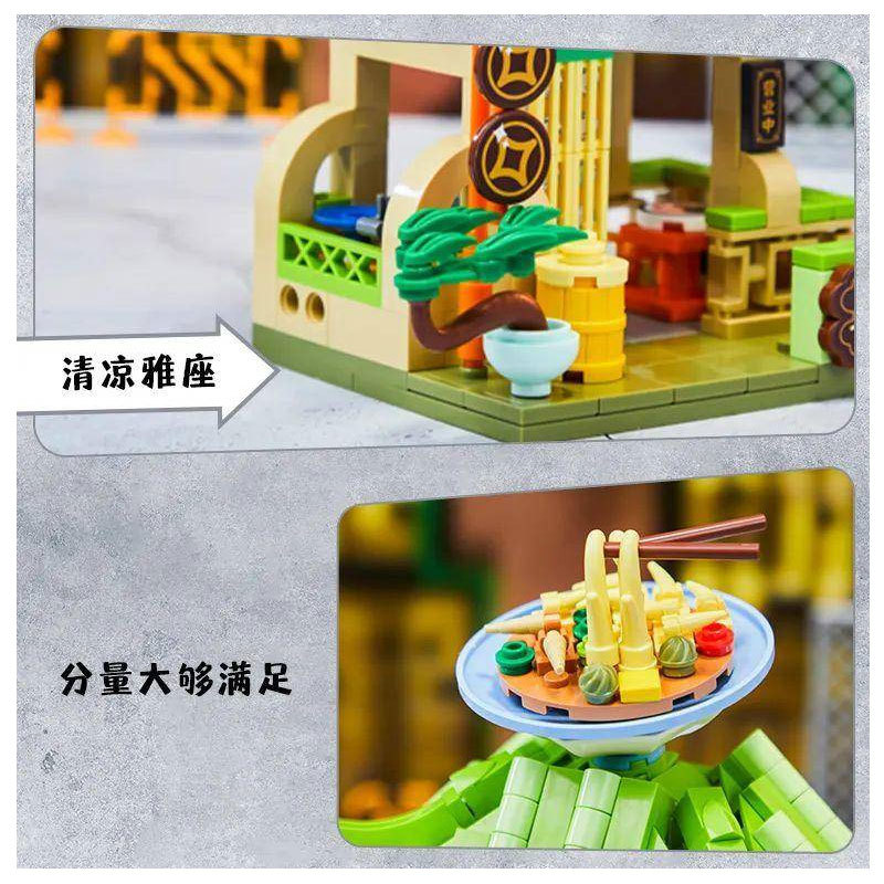 Pantasy 56006 Food Street Series Classical River Snails Rice Noodle Building Blocks 327±pcs Bricks Toys Model From China