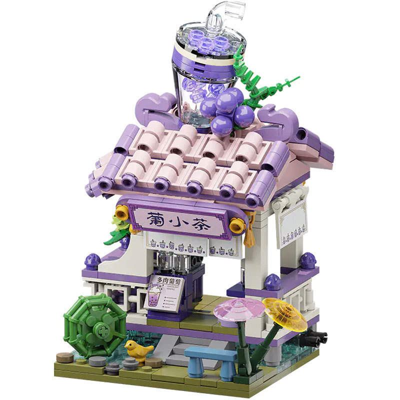 Pantasy 56007 Food Street Series Classical Grape Juice Shop Building Blocks 337±pcs Bricks Toys Model From China