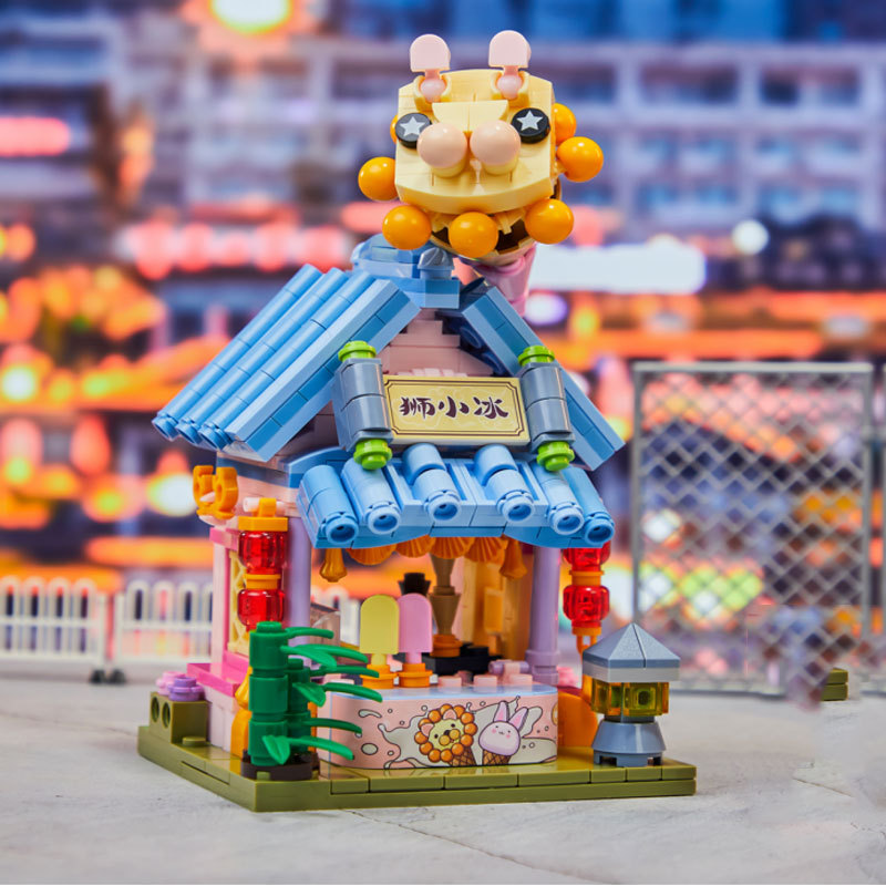 Pantasy 56008 Food Street Series Classical Ice Cream Shop Building Blocks 361±pcs Bricks Toys Model From China