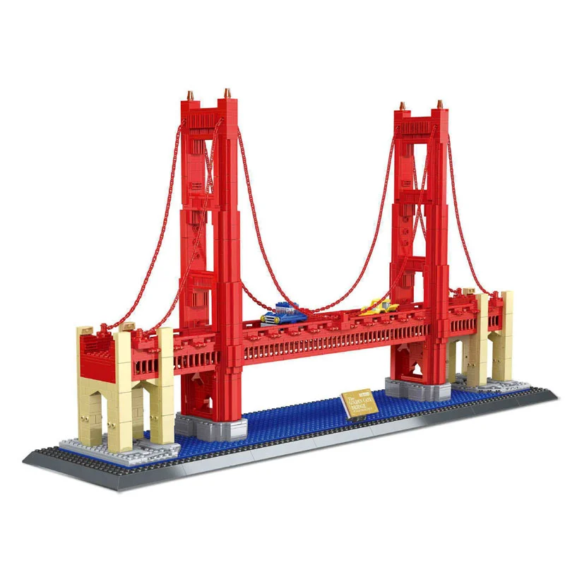 Wange 6210 Creator Expert Architecture Golden Gate Bridge-San Francisco America Modular Building Blocks 1977pcs Bricks Toys From China