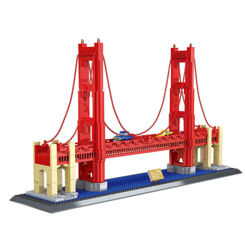 Wange 6210 Creator Expert Architecture Golden Gate Bridge-San Francisco America Modular Building Blocks 1977pcs Bricks Toys From China