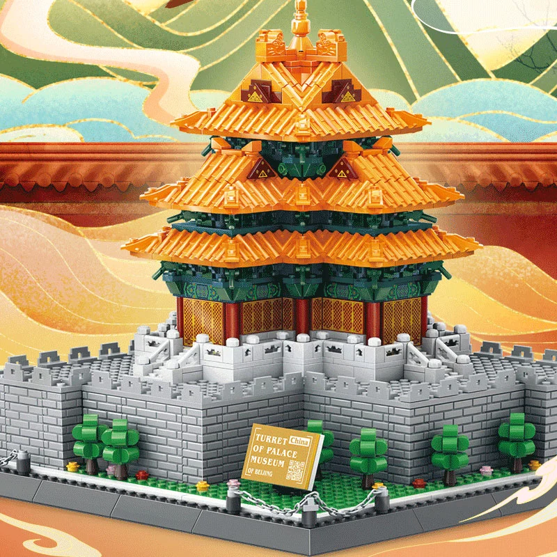 Wange 5239 Creator Expert Architecture Turret of Palace Museum-Beijing China Modular Building Blocks 1252pcs Bricks Toys From China