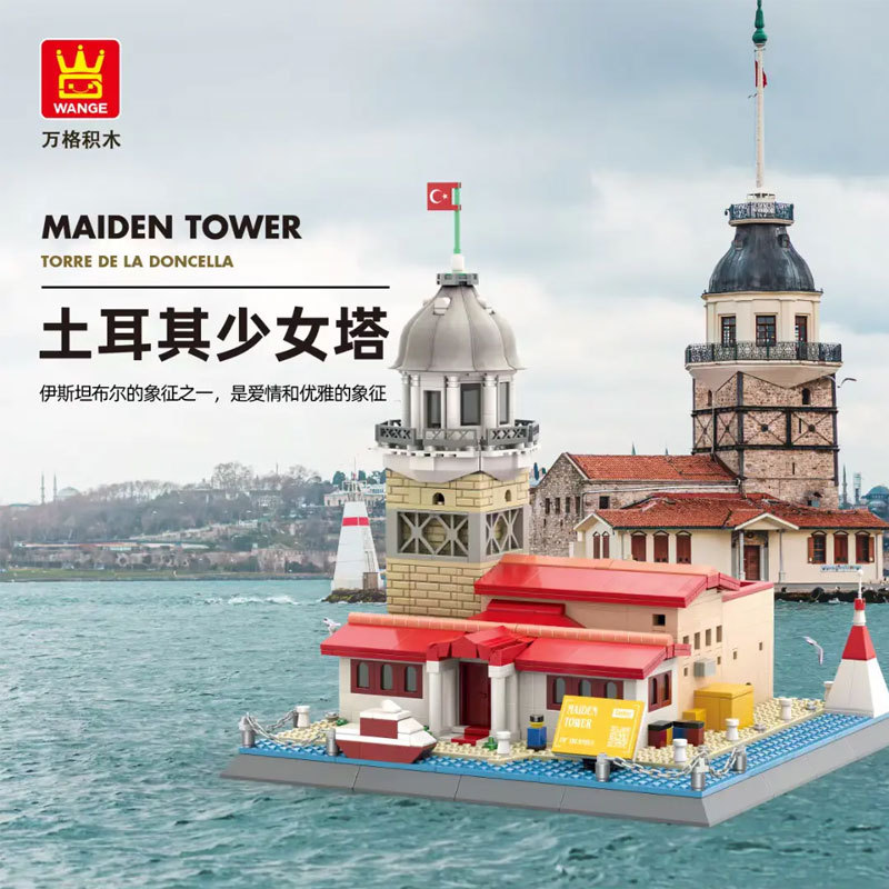 Wange 5229 Creator Expert Architecture Maiden's Tower-Istanbul Turkey Modular Building Blocks 986pcs Bricks Toys From China