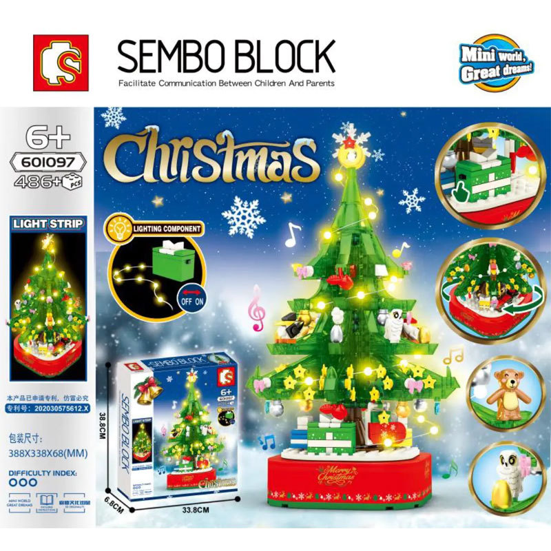 SEMBO 601097 Creator Christmas Tree Building Blocks 486±pcs+Bricks Toys Model From China
