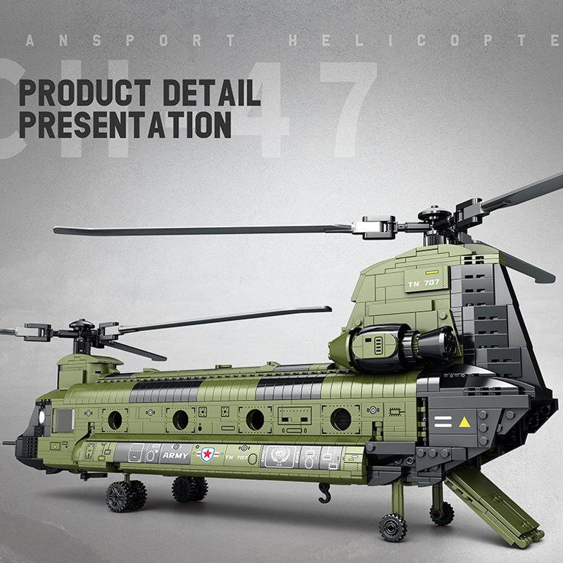 Reobrix 33031 CH-47 Heavy Multi Functional Transport Helicopter Military