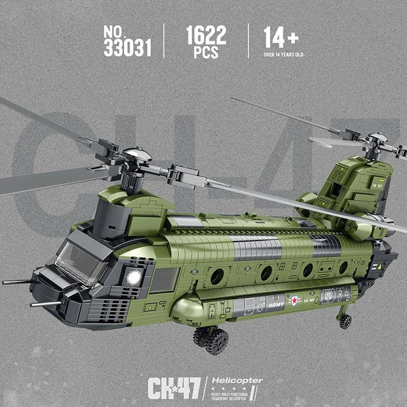 Reobrix 33031 CH-47 Heavy Multi Functional Transport Helicopter Military