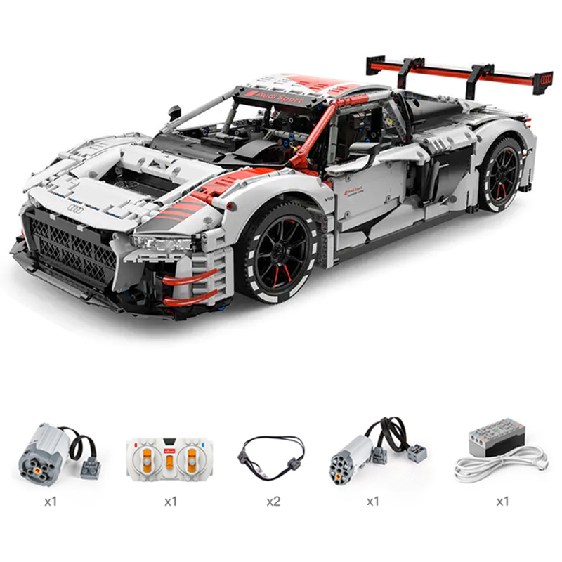 【With Motor】RASTAR 99300 99310 Technic 1:8 Audi R8 LMS GT3 Sports Car Building Blocks 3314±pcs Bricks from China.