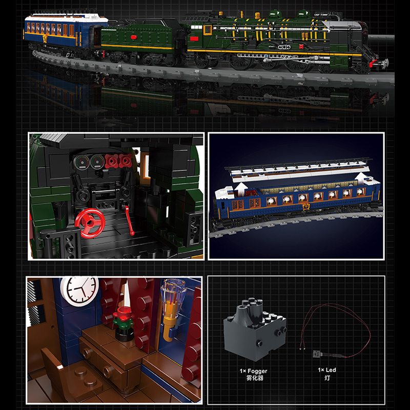 【With Motor】Mould King 12025 Orient Express-French Railways SNCF 231 Steam Locomotive Tarin Creator Expert