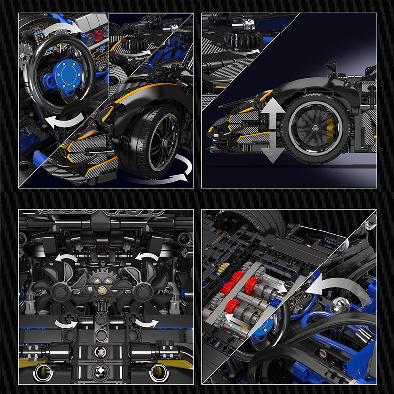 【With Motor】Mould King 13182 Pagani Huayra Technic
