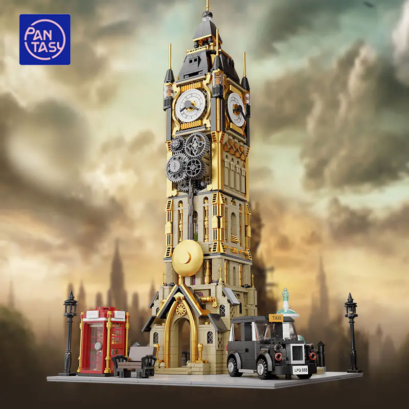 Lego Moc Pantasy 85008 Steampunk Clock Tower Modular Buildings