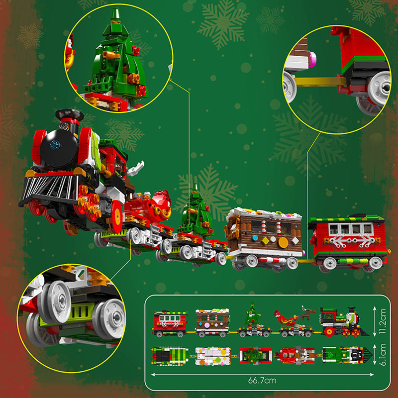 Mould King 12028 Christmas Train Transformer Christmas