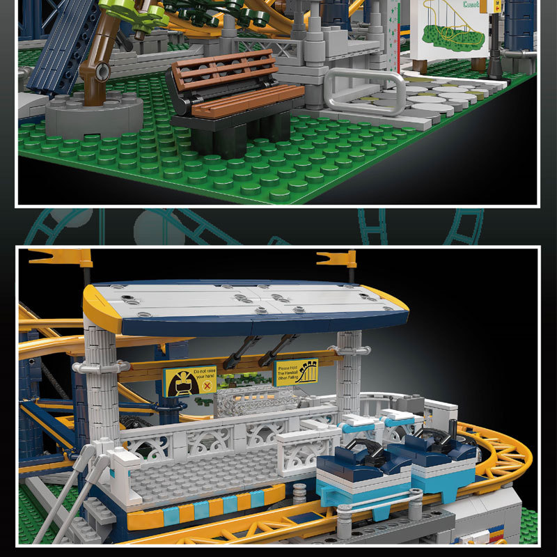 [With Motor]Mould King 11012 Rolle Coaster Fairground Creator Expert Europe warehouse express delivery in 7 days