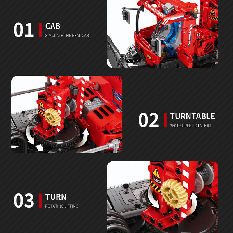 [With Motor]Reobrix 22019 Snow Leveling Vehicle Technic