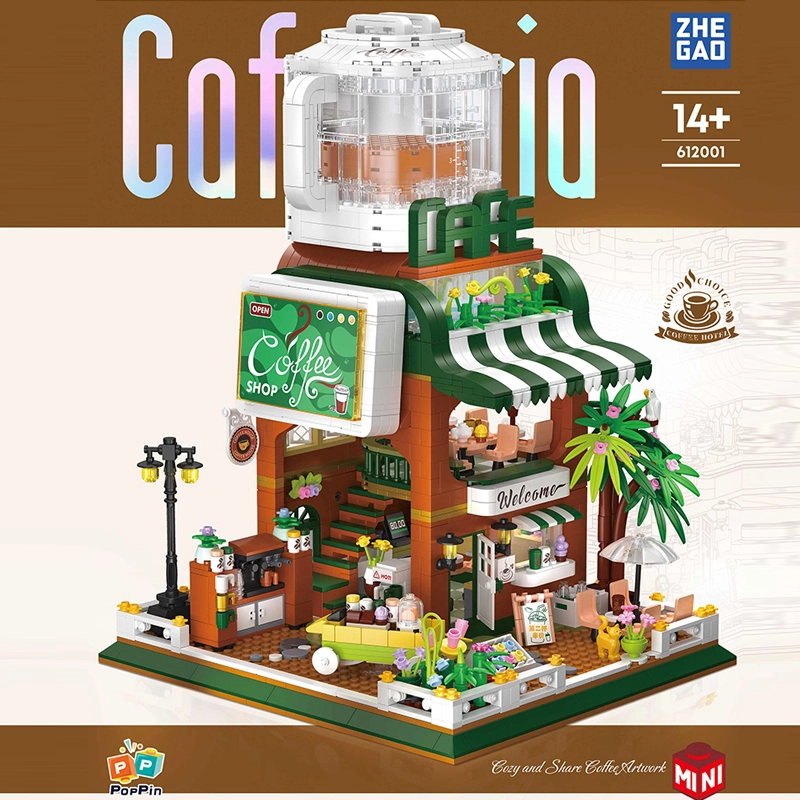 ZHEGAO 612001 Cofeterio Modular Buildings Creator Expert