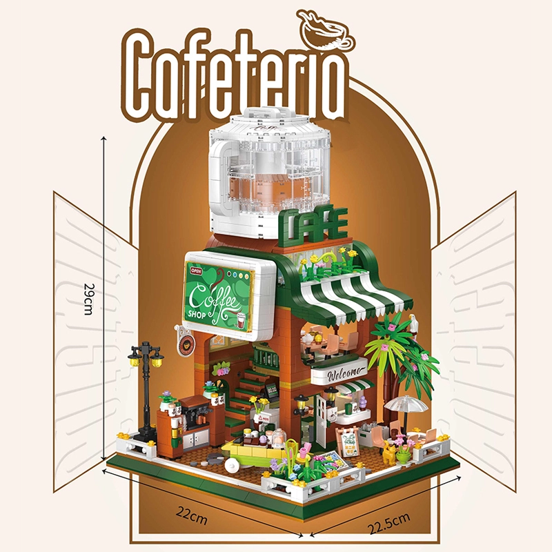 ZHEGAO 612001 Cofeterio Modular Buildings Creator Expert