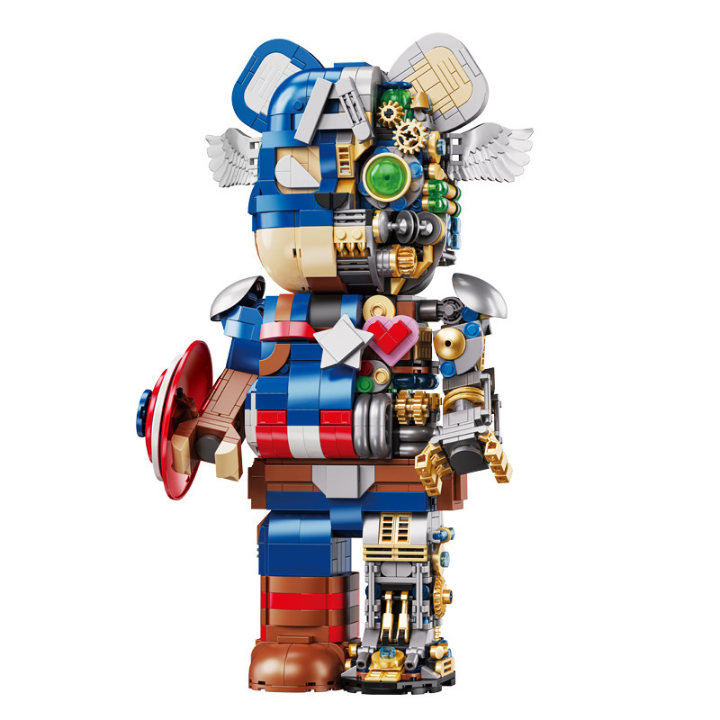 Wangao 188009 Captain America Semi-Mechanical Bear Brick
