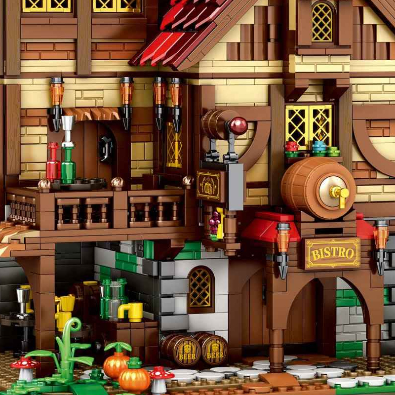 [Pre-Sale]Reobrix 66018 Medieval Bistro "Village In" European Century Medieval Castle Historical