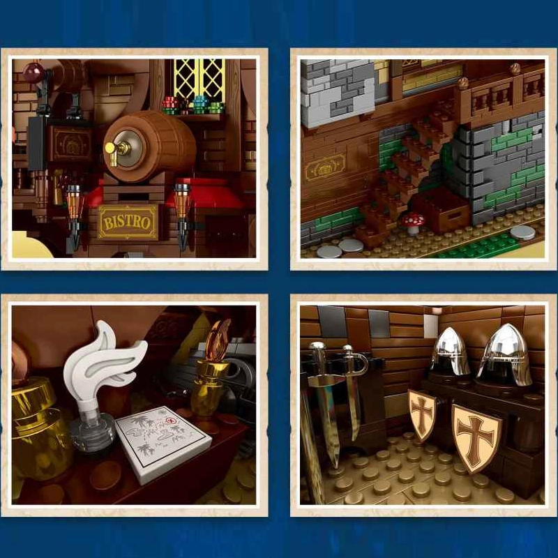 [Pre-Sale]Reobrix 66018 Medieval Bistro "Village In" European Century Medieval Castle Historical