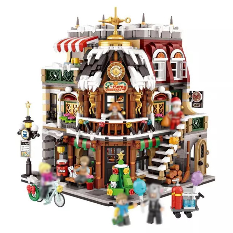 [Mini Micro Bricks]  LOZ 1054 Christmas Coffee House Modular Buildings