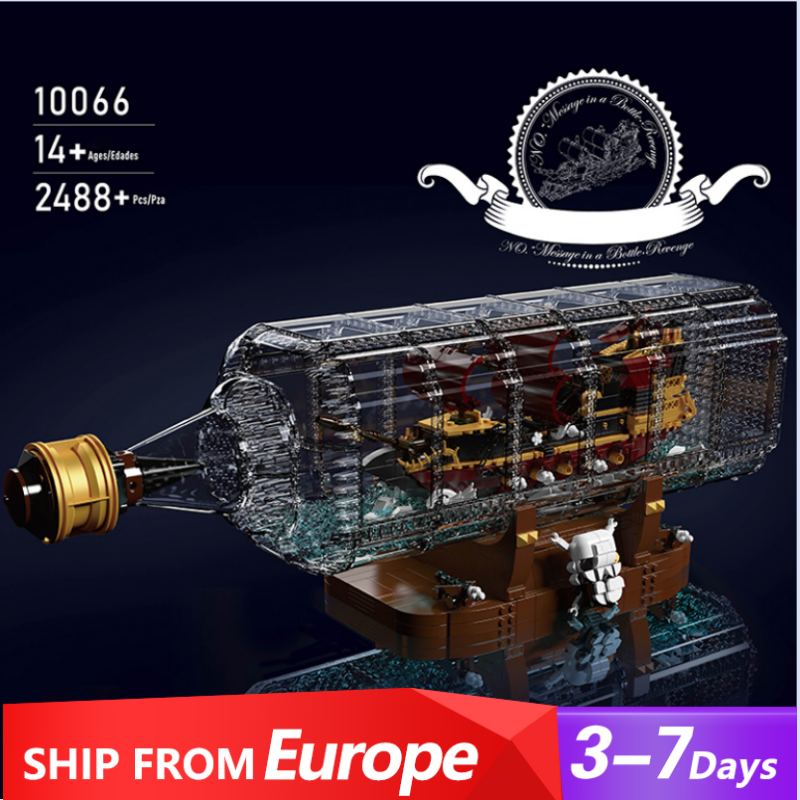 Mould King 10066 Queen Anne's Revenge Drifting Bottle Series Art and crafts Europe Warehouse Express