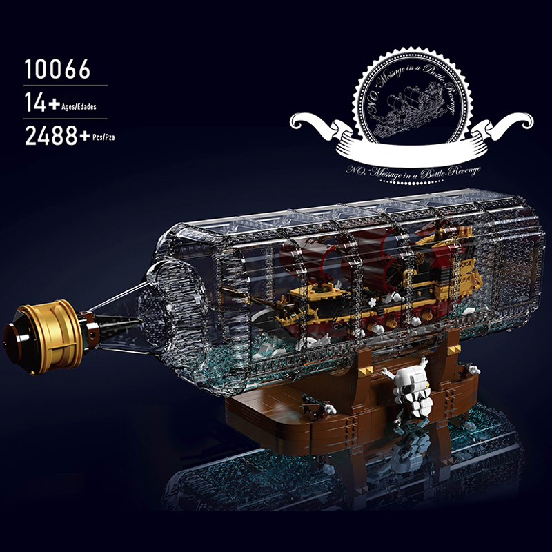 Mould King 10065 The Black Pearl / Mould King 10066 Queen Anne's Revenge Drifting Bottle Series Art and crafts Building Blocks ****±pcs Bricks Toys Model From China