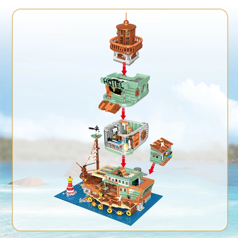 [Mini Micro Bricks] ZHEGAO 00422 Harbour Hotel Creator