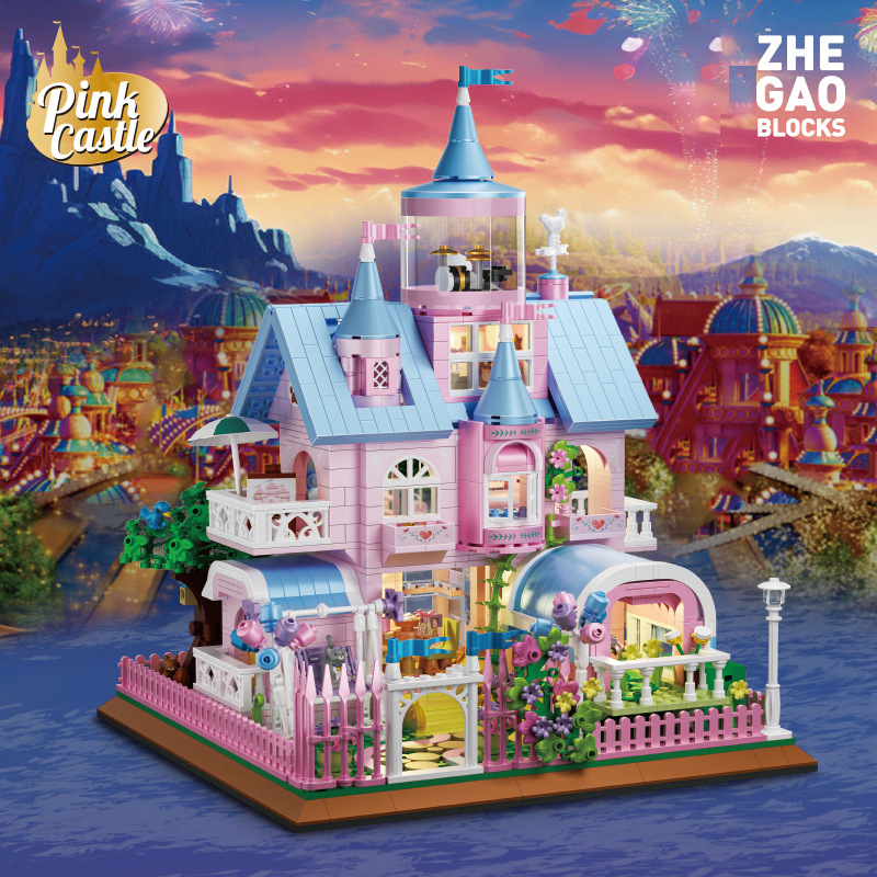 [Mini Micro Bricks] ZHEGAO 613002 Pink Castle Creator