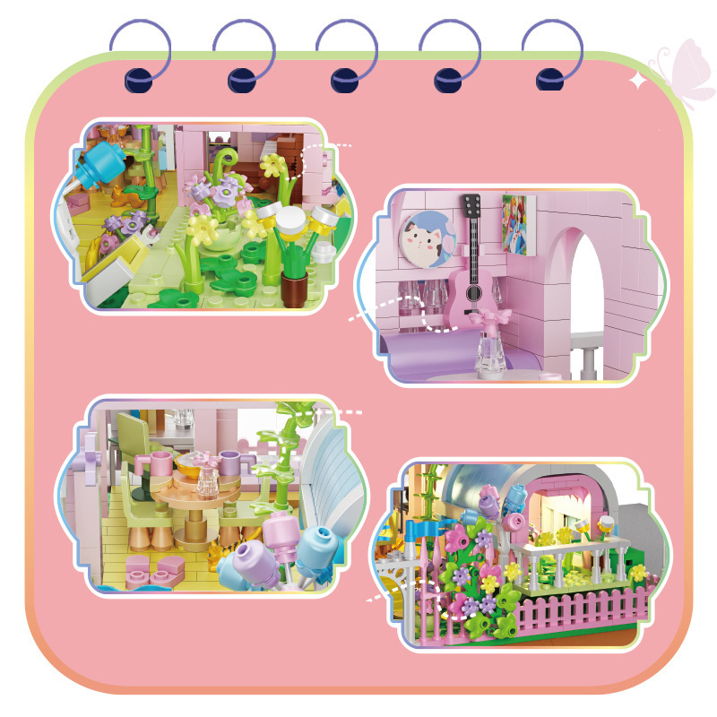 [Mini Micro Bricks] ZHEGAO 613002 Pink Castle Creator