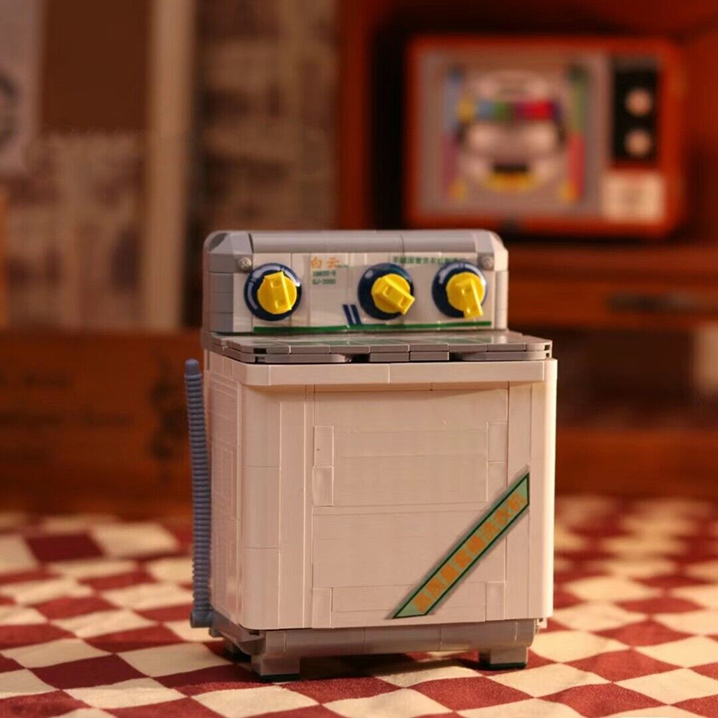 [Mini Micro Bricks] ZHEGAO 662015-662018 Back To The 1990's TV Washing Machine Refrigerator Radio