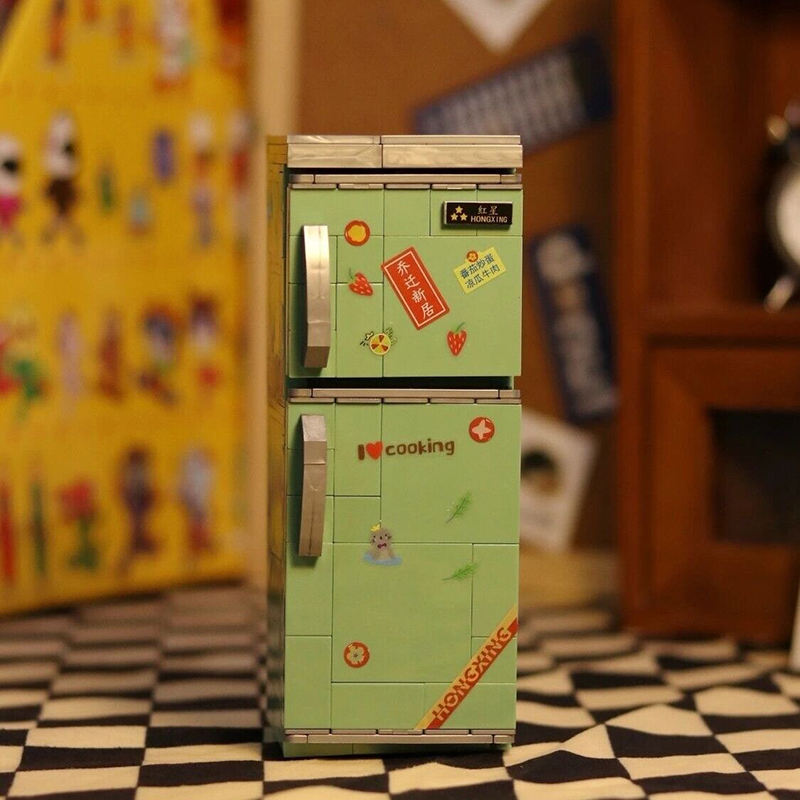 [Mini Micro Bricks] ZHEGAO 662015-662018 Back To The 1990's TV Washing Machine Refrigerator Radio
