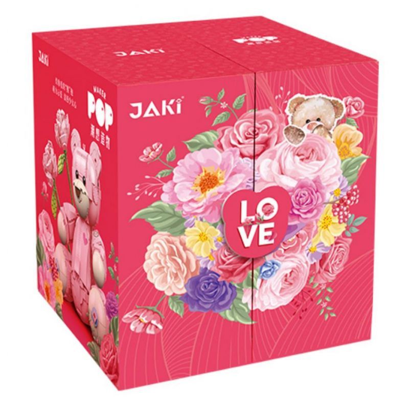[With Original Box] JAKI JK8135 Teddy Pink Bear Pink Roses Creator
