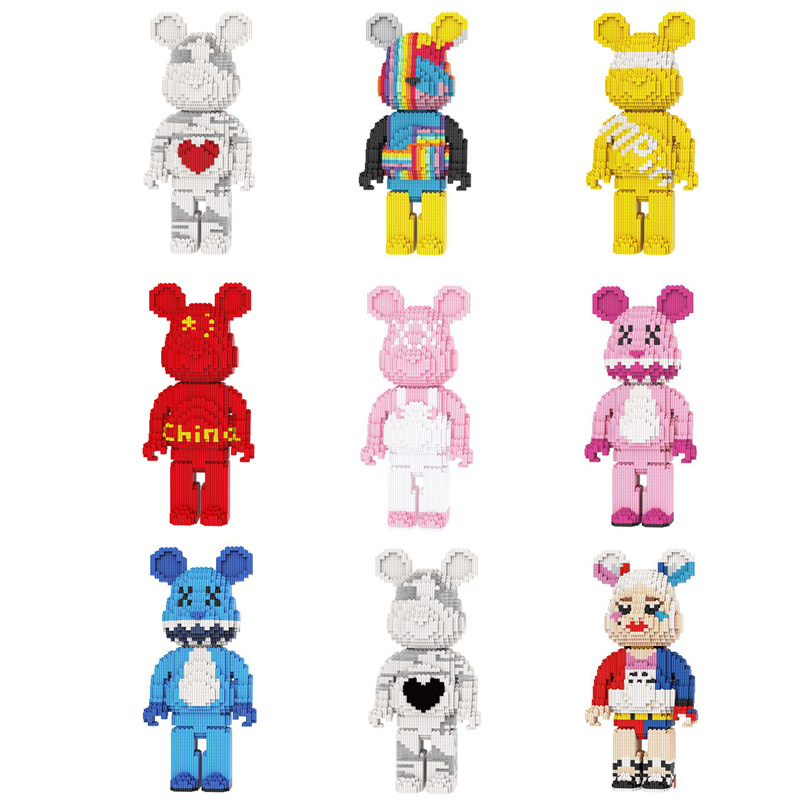 [Mini NANO Brick] MBLOCKS M60 Series 32cm Bear Cartoon Mini Love Violent Bearbrick Birthday Gift