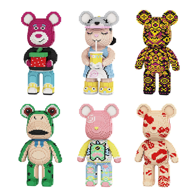 [Mini NANO Brick] MBLOCKS 43cm Bear Cartoon Mini Love Violent  Bearbrick Colour Model